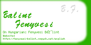 balint fenyvesi business card